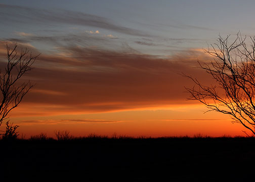 Winter sunset viewed from Impossible Canyon Ranch